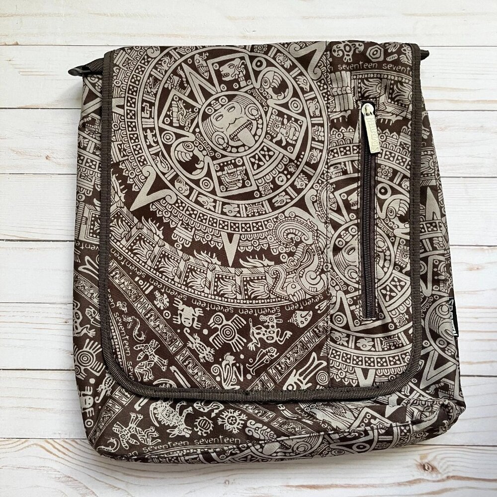 Messenger Crossbody Bag Mayan Aztec Inspired Print